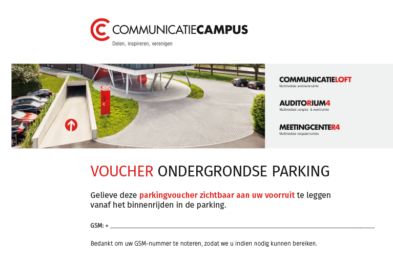 Voucher Parking Ondergronds - Communicatiecampus